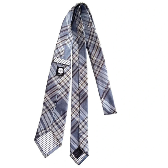 BAGUTTA Plaid Silk Men’s Tie - Picture 3 of 6